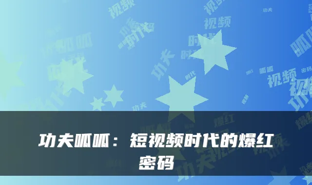 功夫呱呱：短视频时代的爆红密码