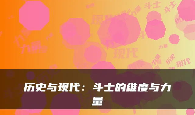 历史与现代：斗士的维度与力量