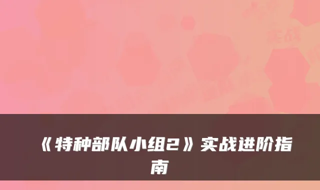 《特种部队小组2》实战进阶指南