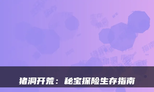猪洞开荒:秘宝探险生存指南