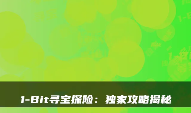 1-Bit寻宝探险:攻略揭秘