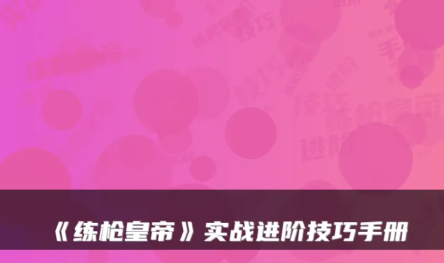 《练枪皇帝》实战进阶技巧手册
