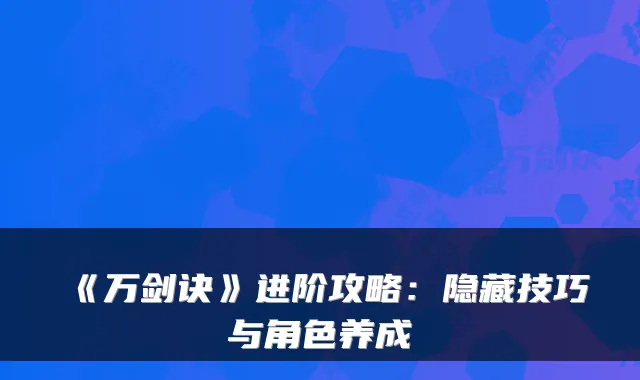 《万剑诀》进阶攻略：隐藏技巧与角色养成