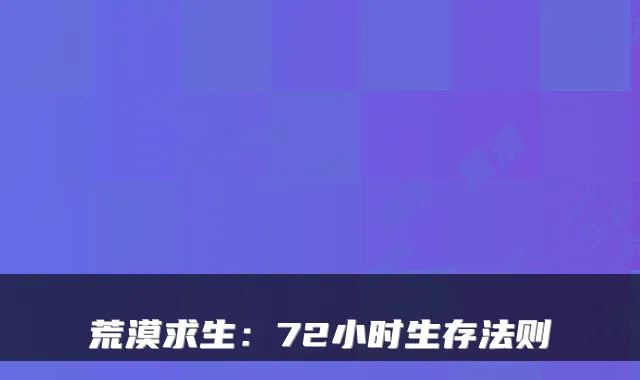 荒漠求生：72小时生存法则