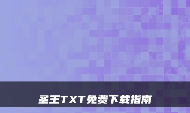 圣王TXT免费下载指南