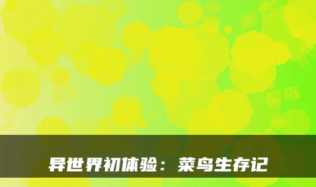 异世界初体验：菜鸟生存记