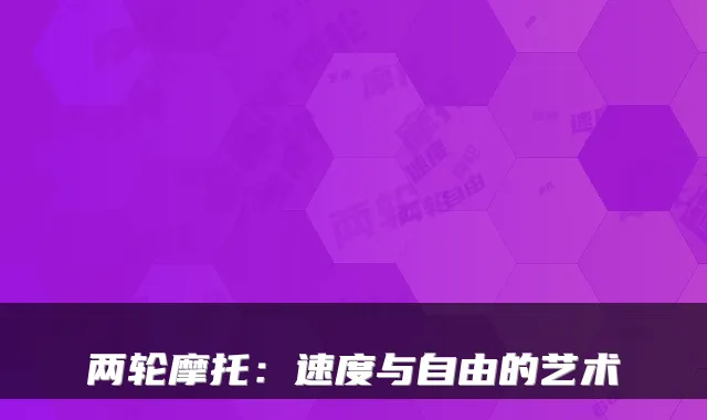 两轮摩托：速度与自由的艺术