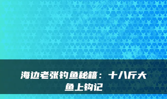 海边老张钓鱼秘籍:十八斤大鱼上钩记
