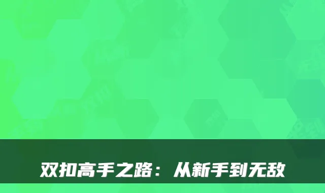 双扣高手之路：从新手到