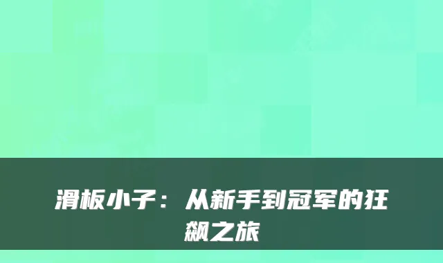 滑板小子：从新手到冠军的狂飙之旅