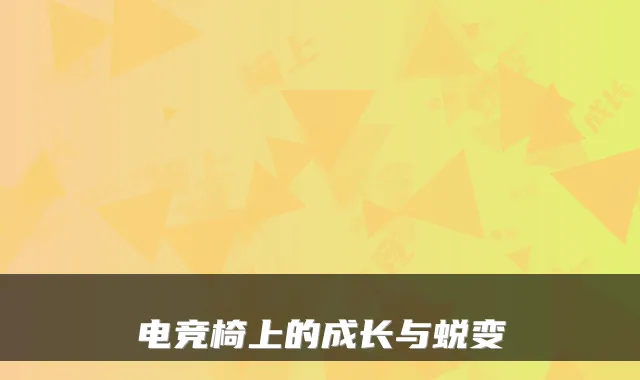 电竞椅上的成长与蜕变