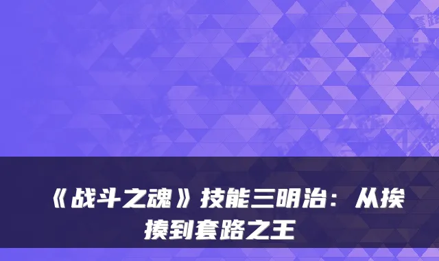 《战斗之魂》技能三明治：从挨揍到套路之王