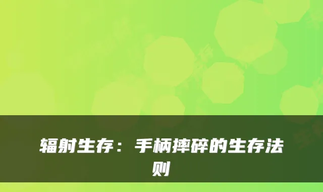 辐射生存：手柄摔碎的生存法则