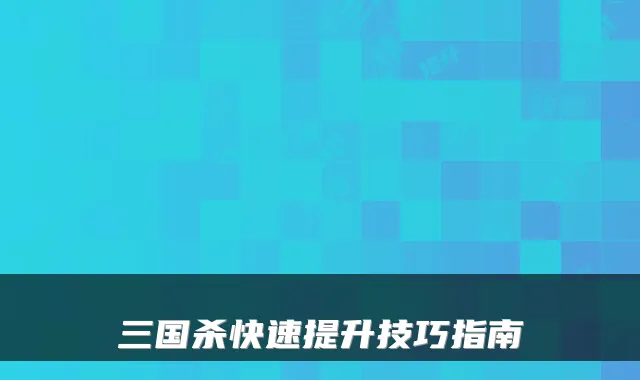 三国杀快速提升技巧指南