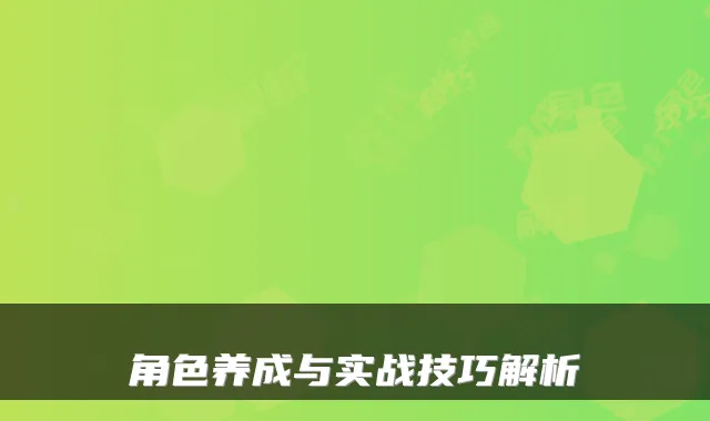 角色养成与实战技巧解析