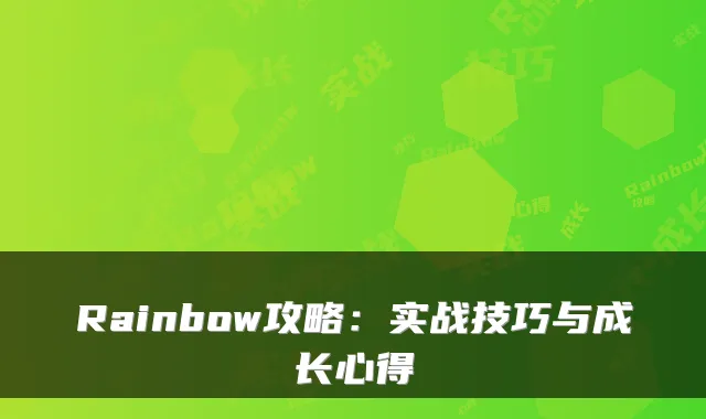 Rainbow攻略：实战技巧与成长心得