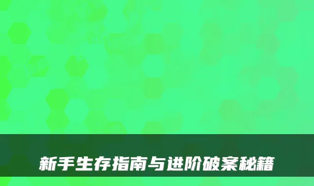 新手生存指南与进阶破案秘籍