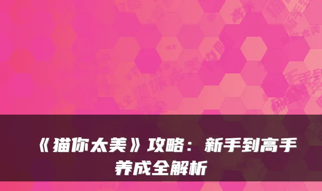 《猫你太美》攻略：新手到高手养成全解析