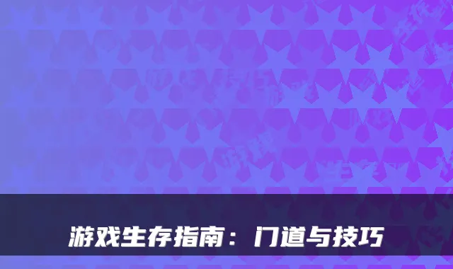 游戏生存指南：门道与技巧