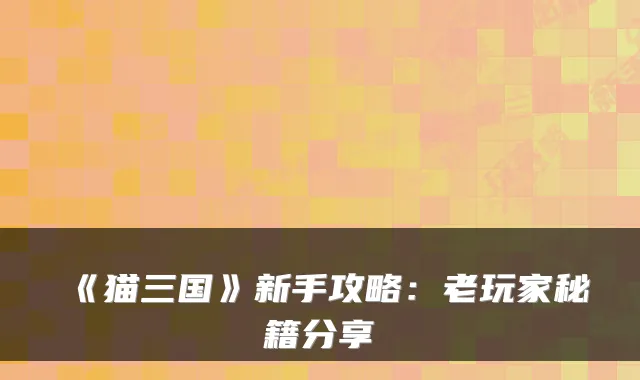 《猫三国》新手攻略：老玩家秘籍分享