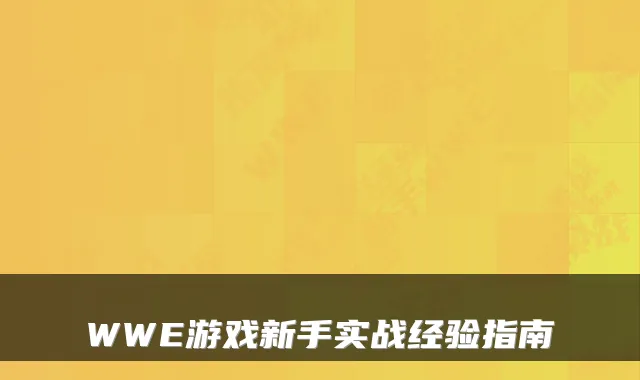 WWE游戏新手实战经验指南