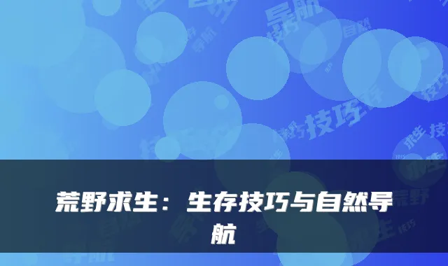 荒野求生：生存技巧与自然导航