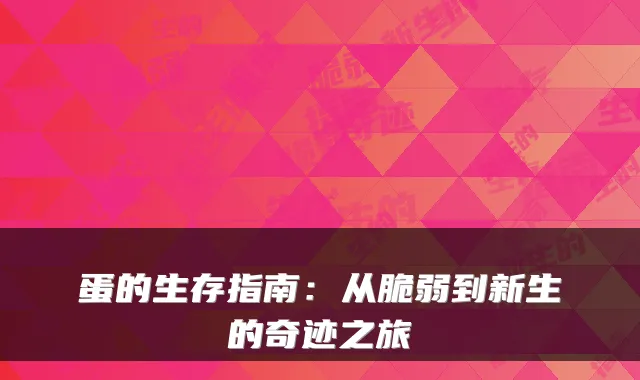蛋的生存指南：从脆弱到新生的奇迹之旅