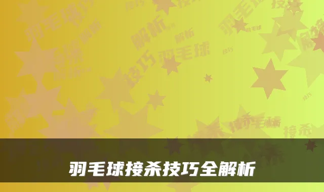 羽毛球接杀技巧全解析