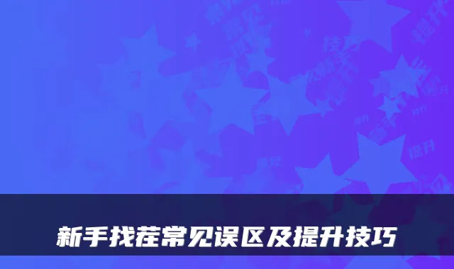 新手找茬常见误区及提升技巧