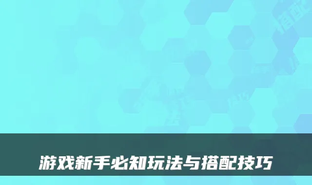 游戏新手必知玩法与搭配技巧