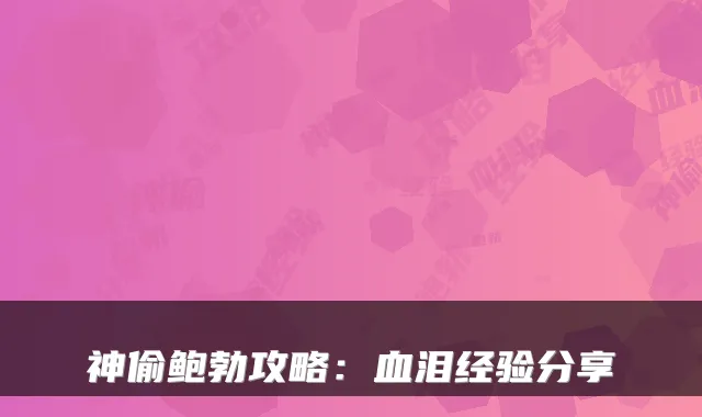 神偷鲍勃攻略：血泪经验分享