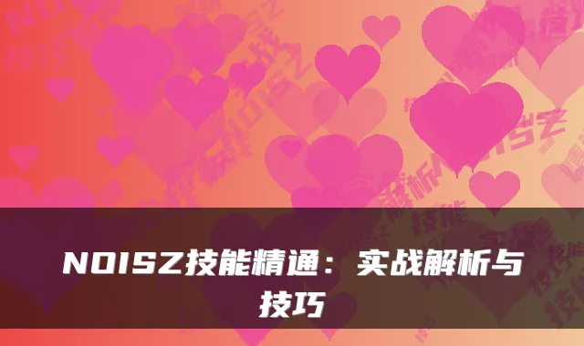 NOISZ技能精通：实战解析与技巧