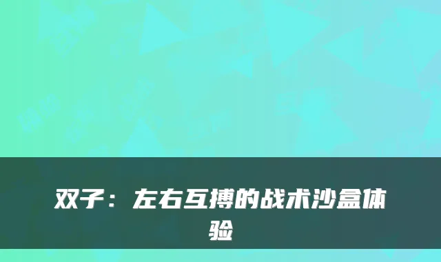 双子：左右互搏的战术沙盒体验