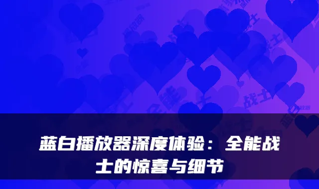 蓝白播放器深度体验：全能战士的惊喜与细节