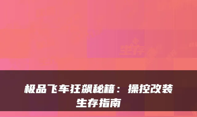 飞车狂飙秘籍：操控改装生存指南