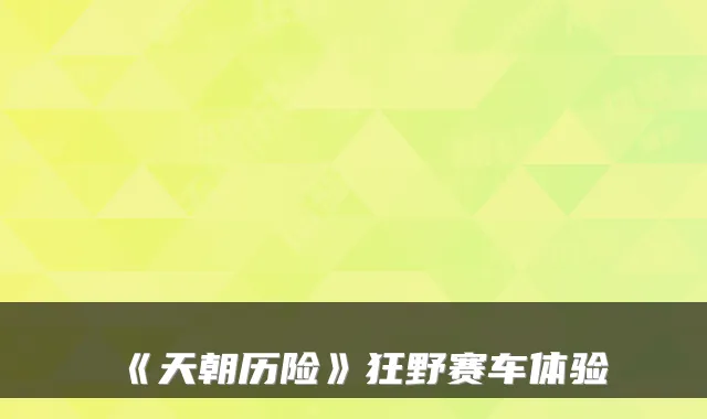 《天朝历险》狂野赛车体验