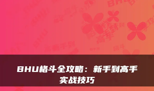 BHU格斗全攻略：新手到高手实战技巧