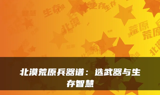 北漠荒原兵器谱:选武器与生存智慧