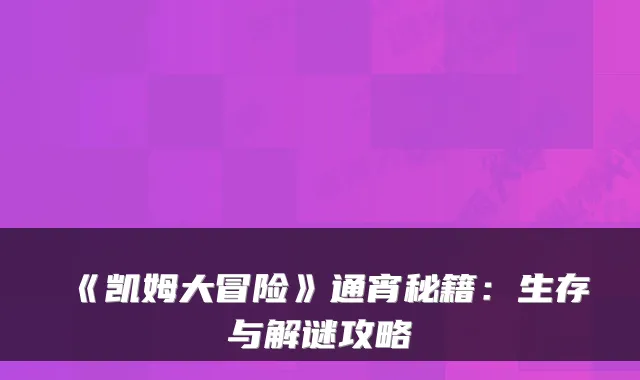 《凯姆大冒险》通宵秘籍：生存与解谜攻略