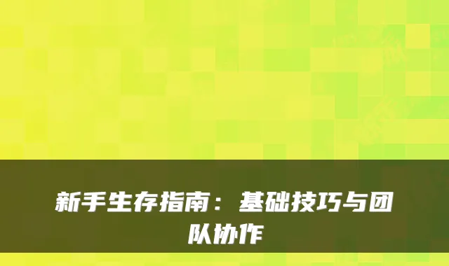 新手生存指南：基础技巧与团队协作
