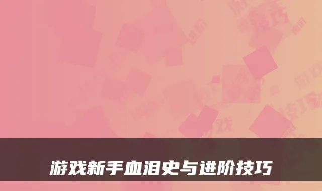 游戏新手血泪史与进阶技巧