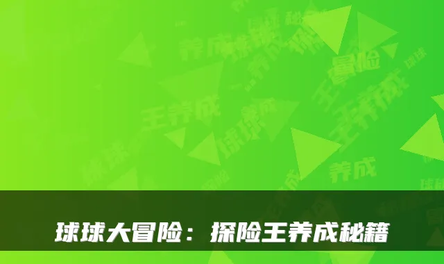 球球大冒险：探险王养成秘籍