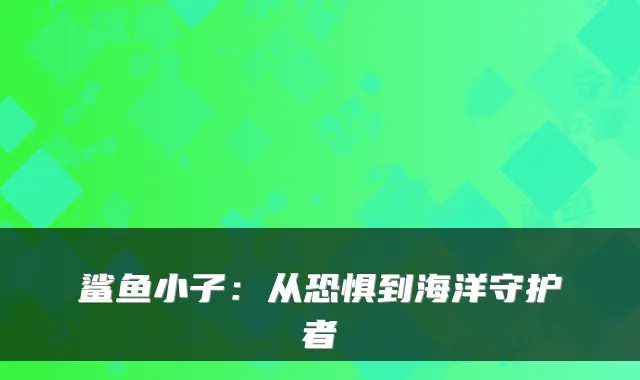 鲨鱼小子：从恐惧到海洋守护者