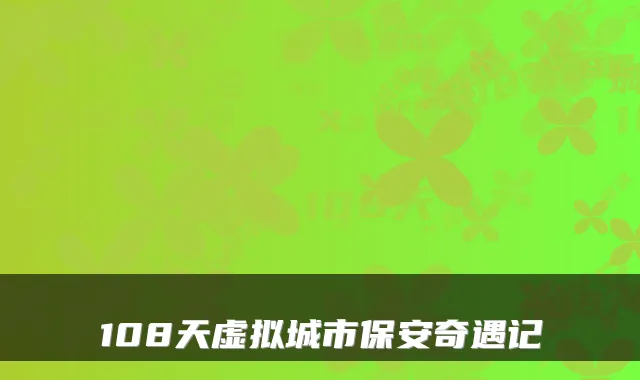 108天虚拟城市保安奇遇记