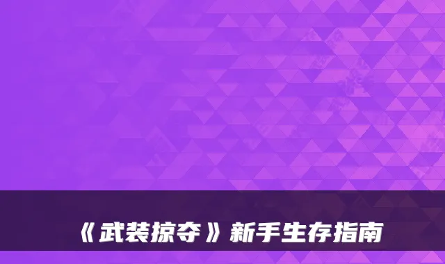 《武装掠夺》新手生存指南
