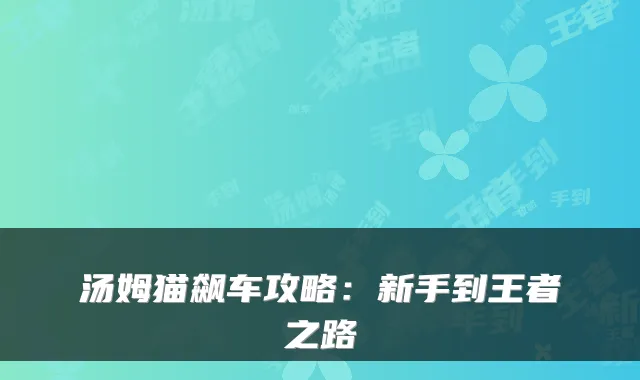汤姆猫飙车攻略：新手到王者之路