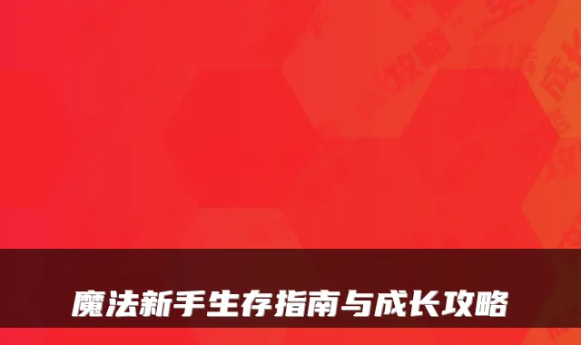 魔法新手生存指南与成长攻略
