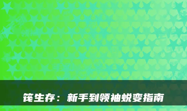 筏生存：新手到领袖蜕变指南