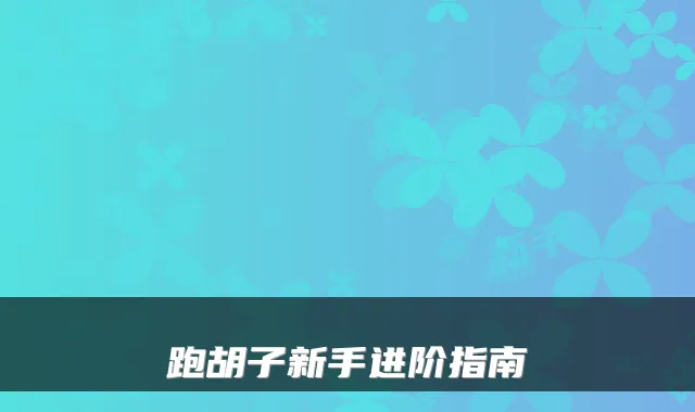 跑胡子新手进阶指南