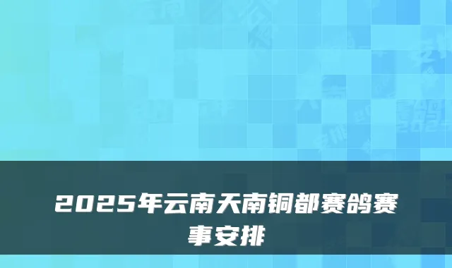 2025年云南天南铜都赛鸽赛事安排